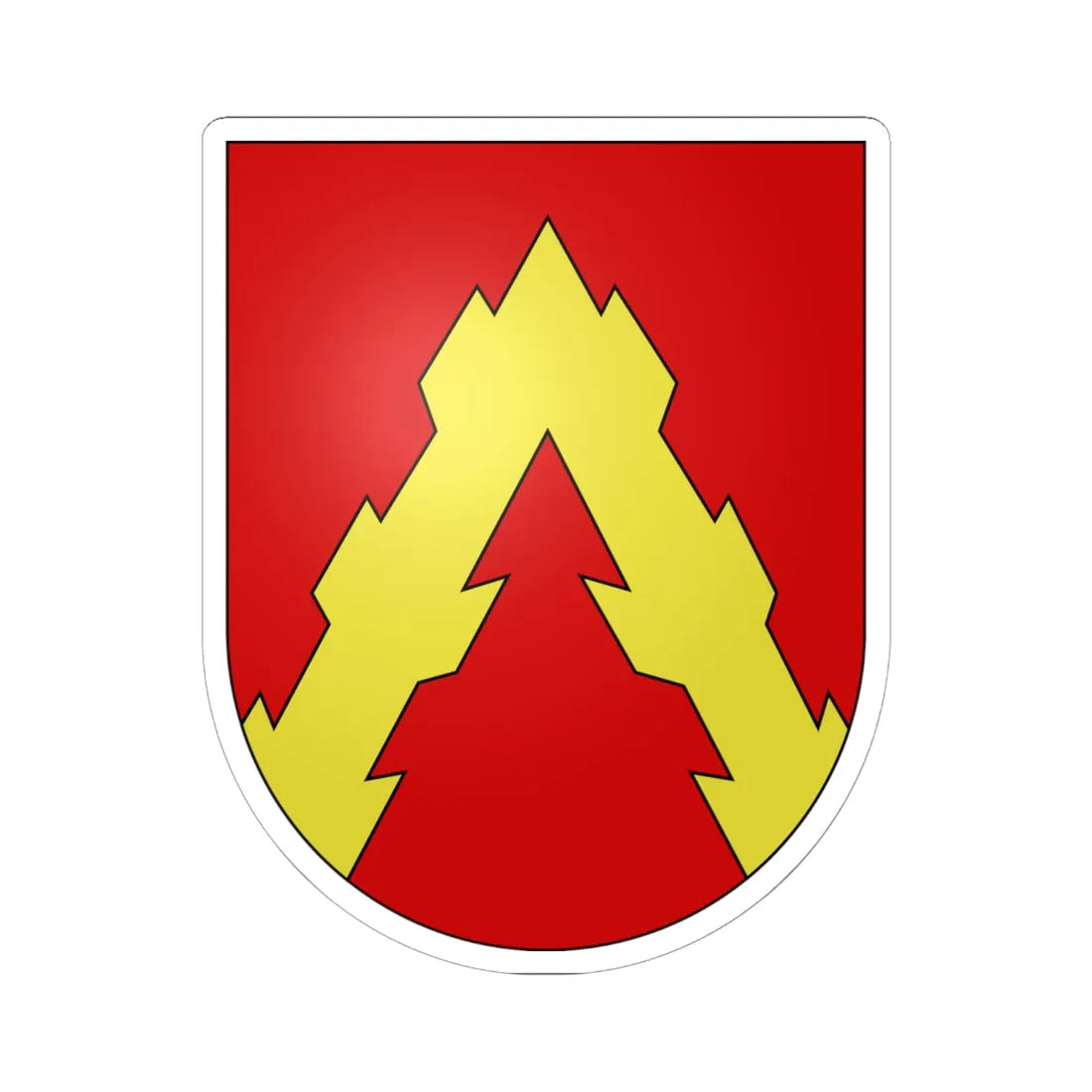 Vuissens-coat of arms (Switzerland) (Coat of Arms) STICKER Vinyl Kiss-Cut Decal 6 Inch White - The Sticker Space