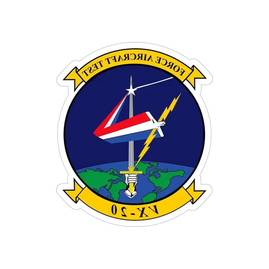VX 20 Force (U.S. Navy) REVERSE PRINT Transparent Die-Cut STICKER 4 Inch Die-Cut Transparent - The Sticker Space