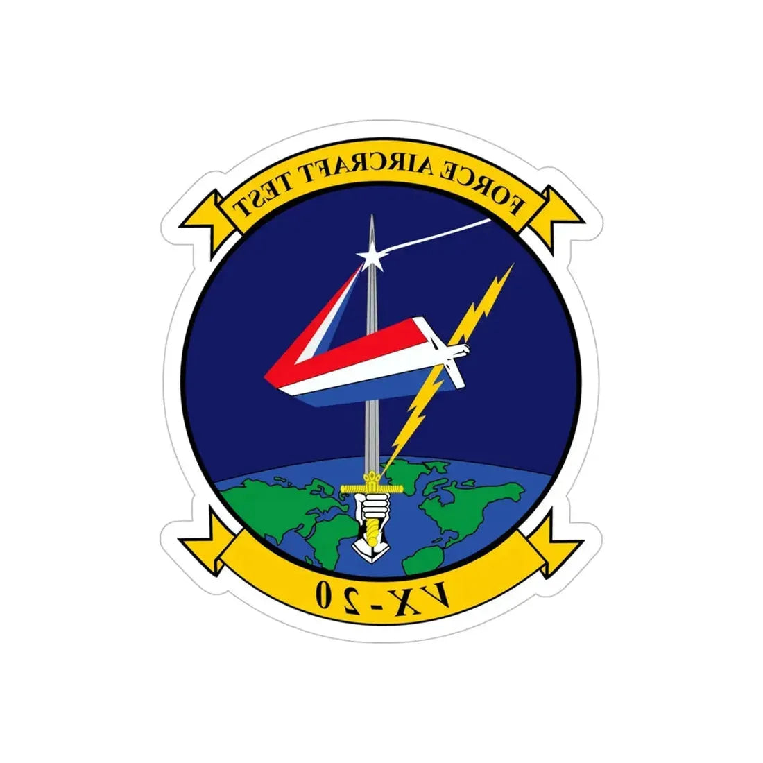 VX 20 Force (U.S. Navy) REVERSE PRINT Transparent Die-Cut STICKER 5 Inch Die-Cut Transparent - The Sticker Space