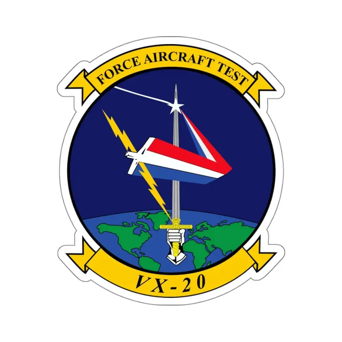 VX 20 Force (U.S. Navy) STICKER Vinyl Kiss-Cut Decal 4 Inch White - The Sticker Space
