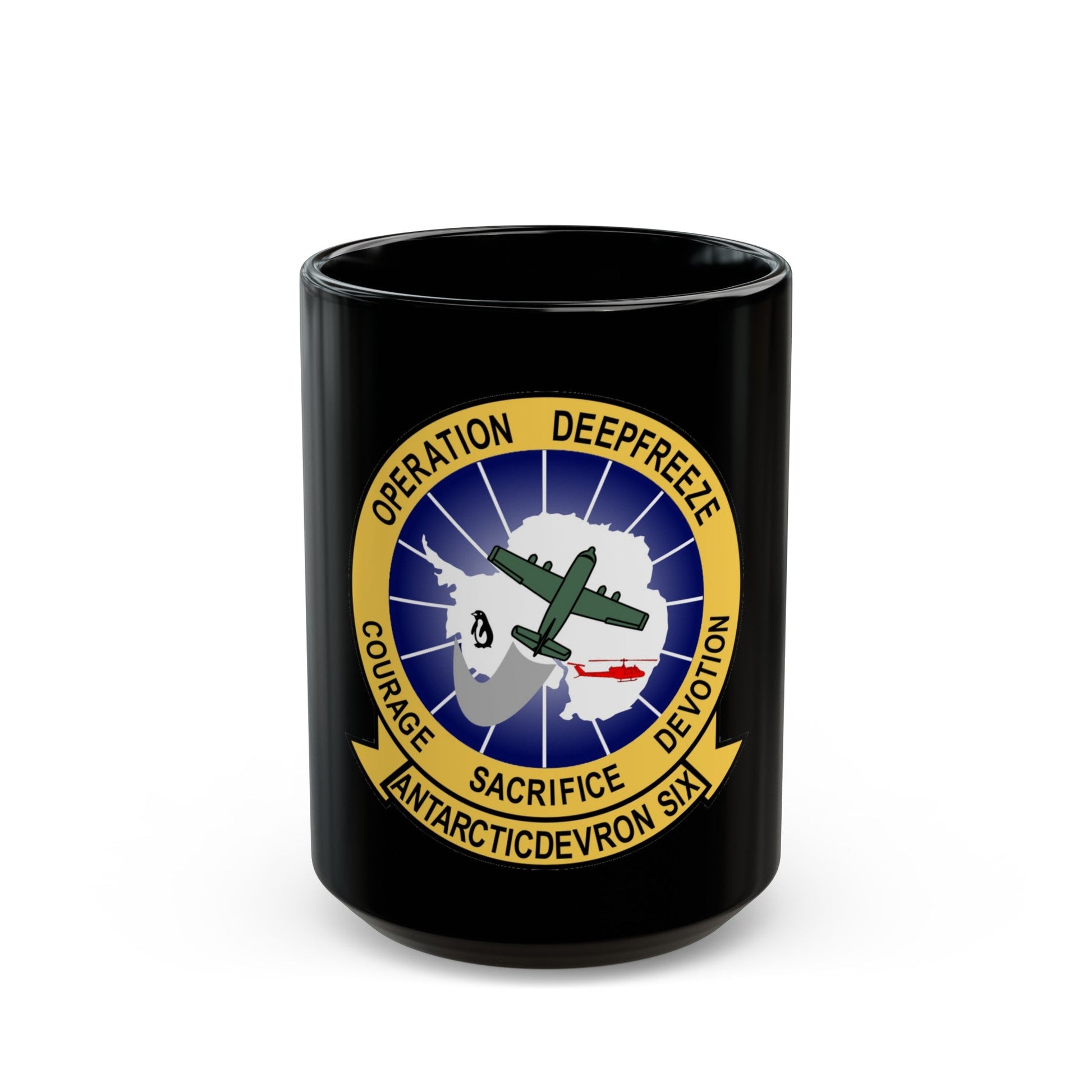VXE 6 Puckered Penguins (U.S. Navy) Black Coffee Mug-15oz-The Sticker Space