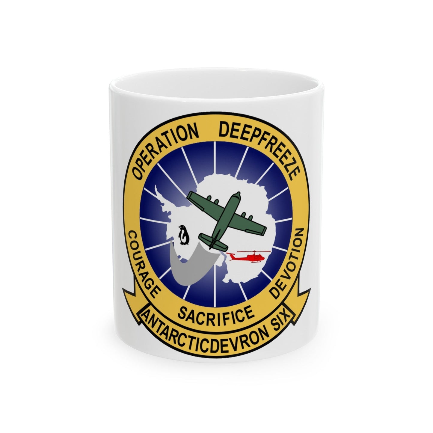 VXE 6 Puckered Penguins (U.S. Navy) White Coffee Mug-11oz-The Sticker Space