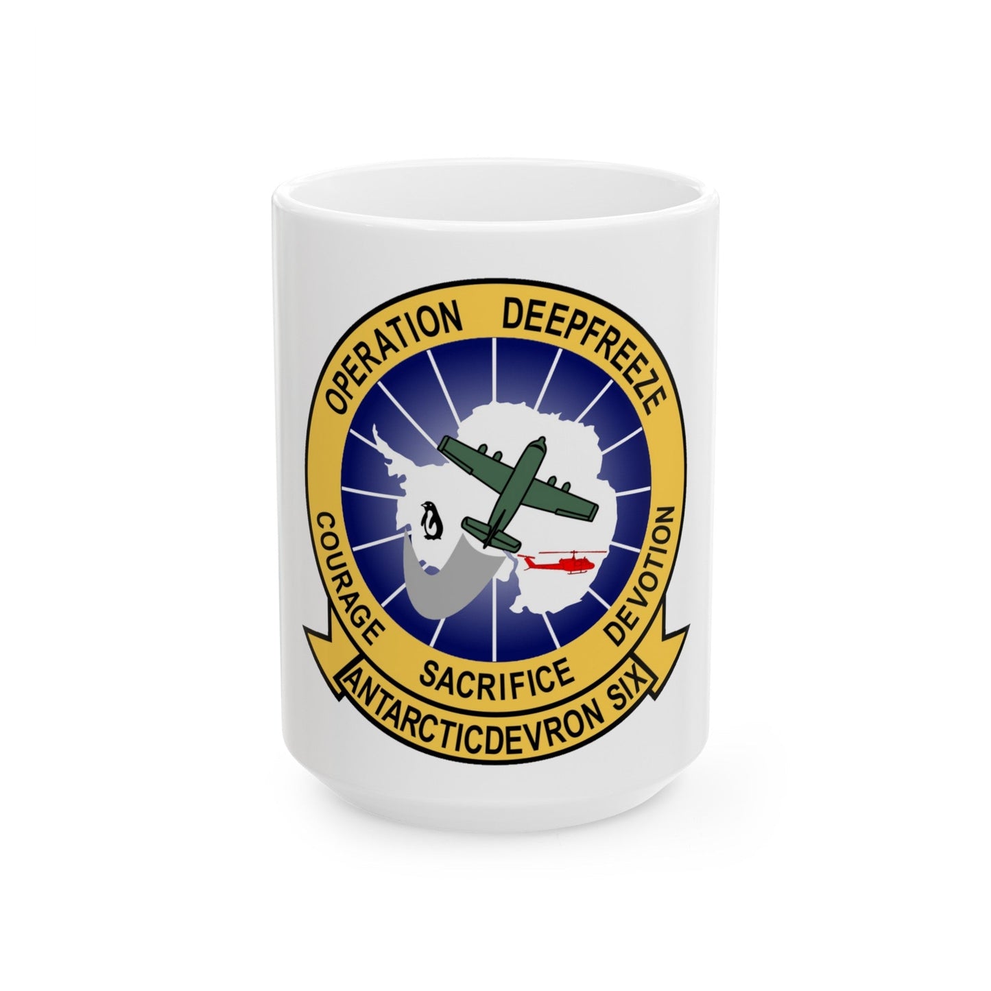 VXE 6 Puckered Penguins (U.S. Navy) White Coffee Mug-15oz-The Sticker Space