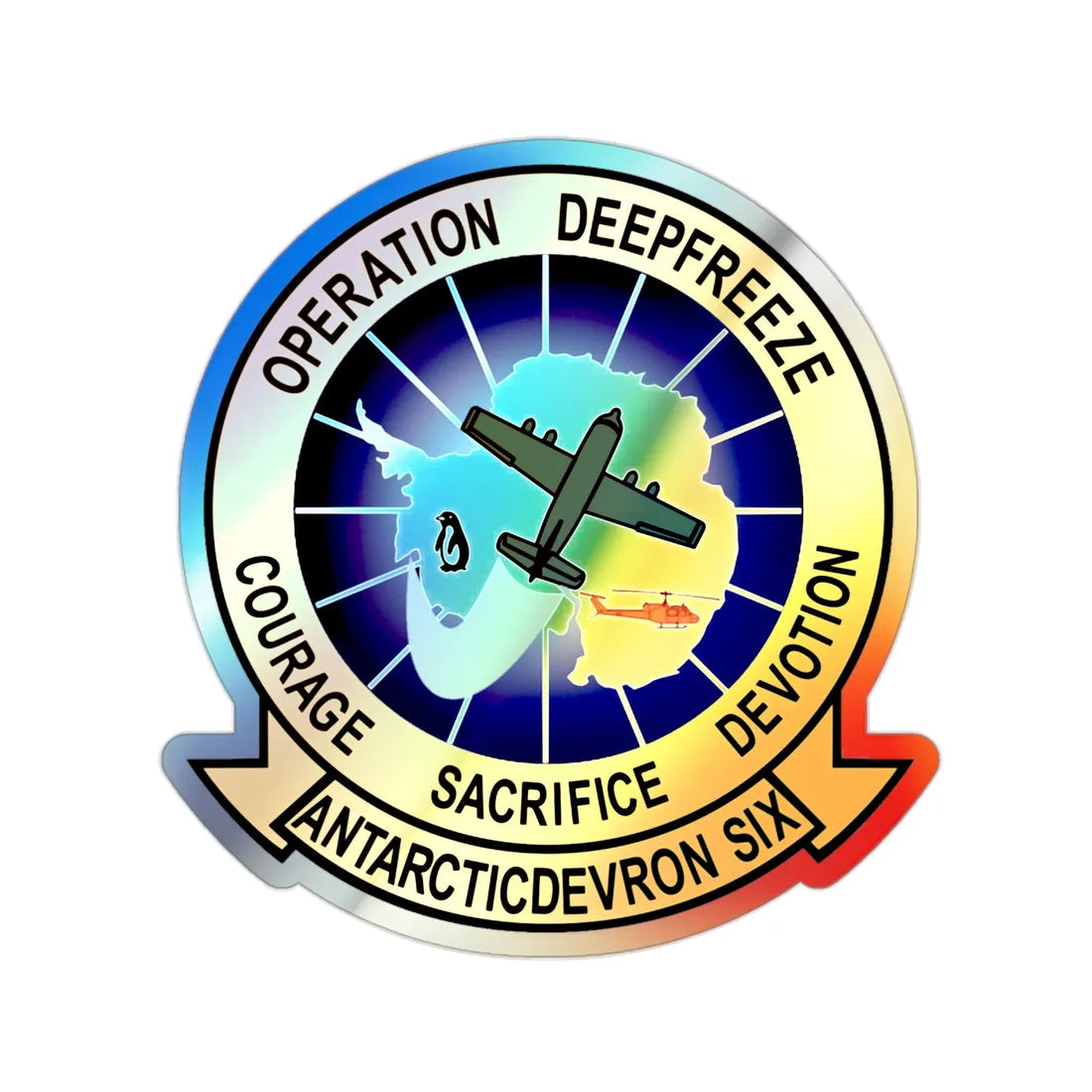 VXE 6 Puckered Penguins (U.S. Navy) Holographic STICKER Die-Cut Vinyl Decal 2 Inch Holographic - The Sticker Space