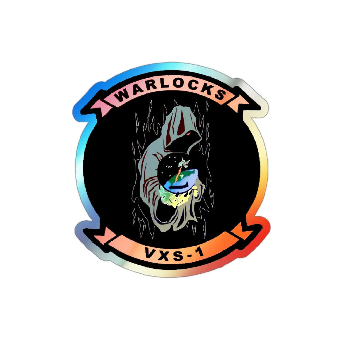 VXS 1 Warlocks (U.S. Navy) Holographic STICKER Die-Cut Vinyl Decal 3 Inch Holographic - The Sticker Space