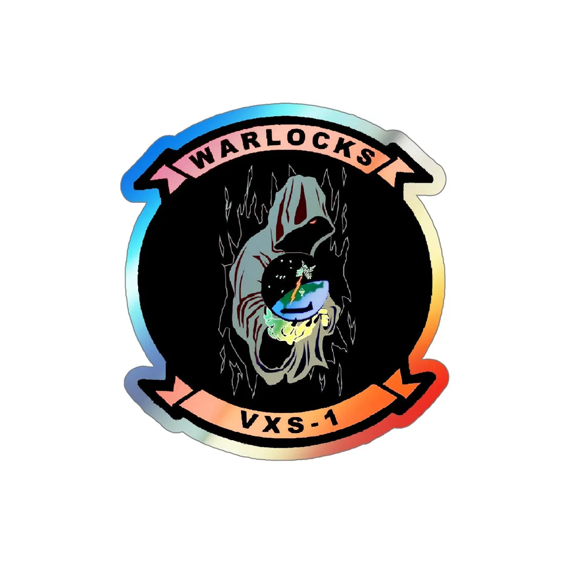 VXS 1 Warlocks (U.S. Navy) Holographic STICKER Die-Cut Vinyl Decal 6 Inch Holographic - The Sticker Space