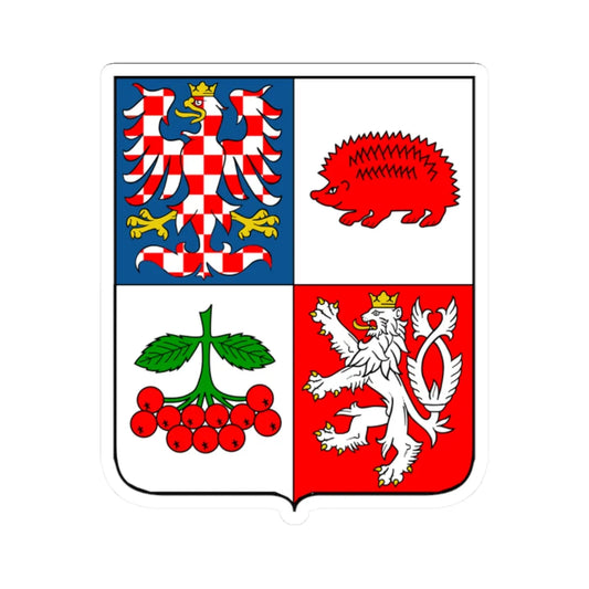 Vysocina Region CoA CZ (Czech Republic) (Coat of Arms) STICKER Vinyl Kiss-Cut Decal 2 Inch White - The Sticker Space