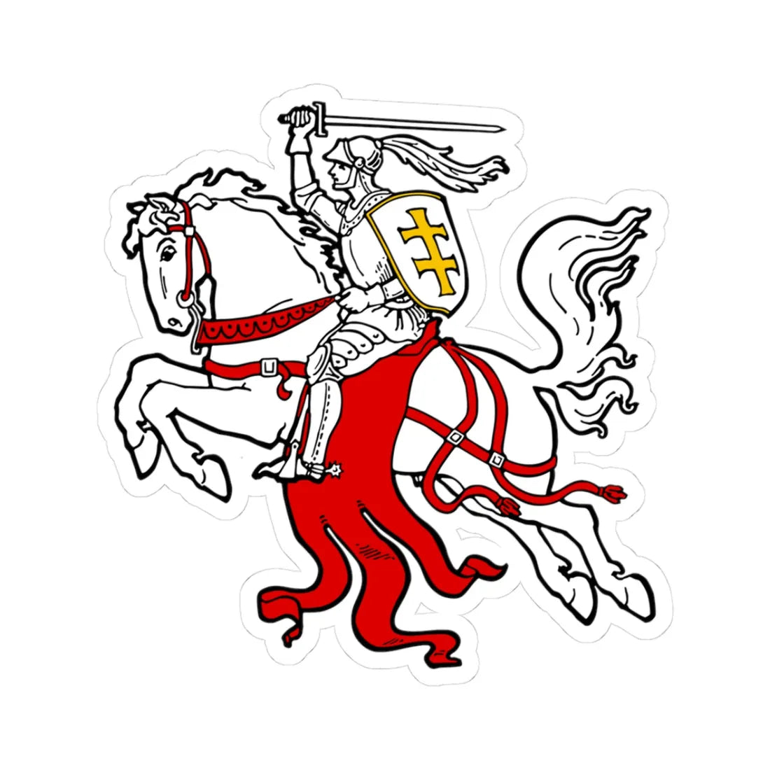 Vytis of Antanas Žmuidzinavičius 1917 (Lithuania) (Coat of Arms) STICKER Vinyl Kiss-Cut Decal 3 Inch White - The Sticker Space