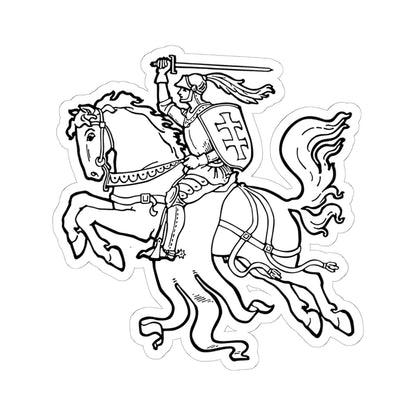 Vytis of Antanas Žmuidzinavičius 1917 - white (Lithuania) (Coat of Arms) STICKER Vinyl Kiss-Cut Decal 6 Inch White - The Sticker Space