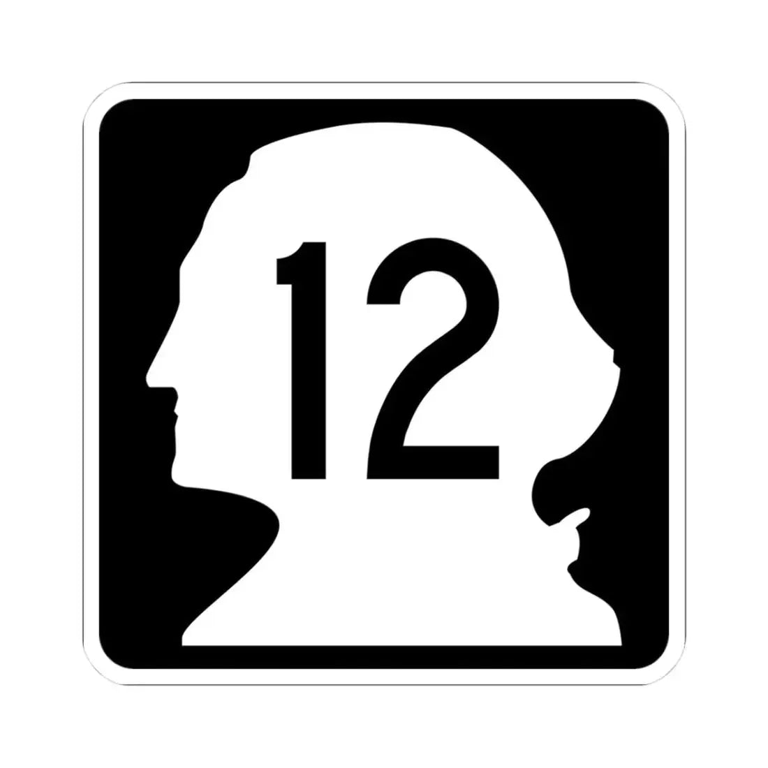 WA-12 (Washington) (Road Sign) STICKER Vinyl Kiss-Cut Decal 3 Inch White - The Sticker Space