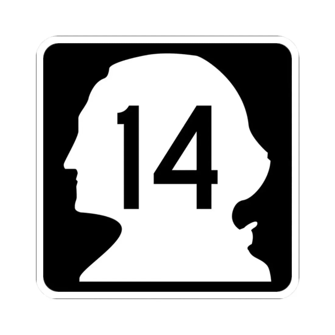 WA-14 (Washington) (Road Sign) STICKER Vinyl Kiss-Cut Decal 2 Inch White - The Sticker Space