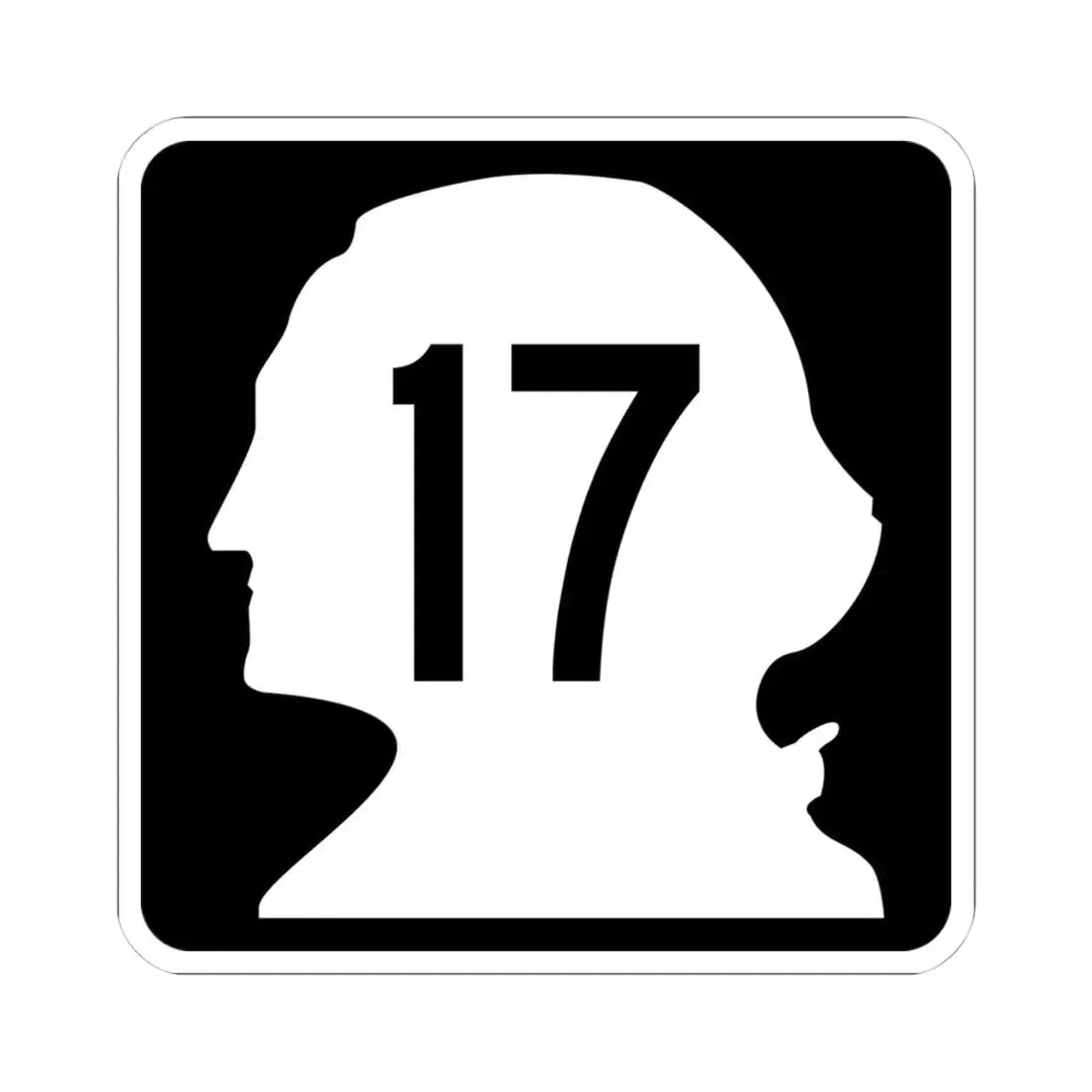 WA-17 (Washington) (Road Sign) STICKER Vinyl Kiss-Cut Decal 4 Inch White - The Sticker Space