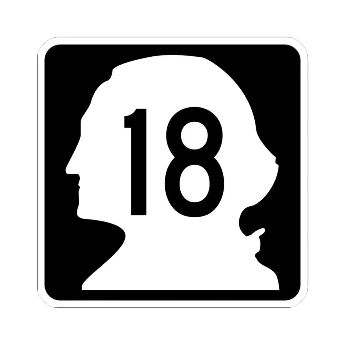 WA-18 (Washington) (Road Sign) STICKER Vinyl Kiss-Cut Decal 3 Inch White - The Sticker Space
