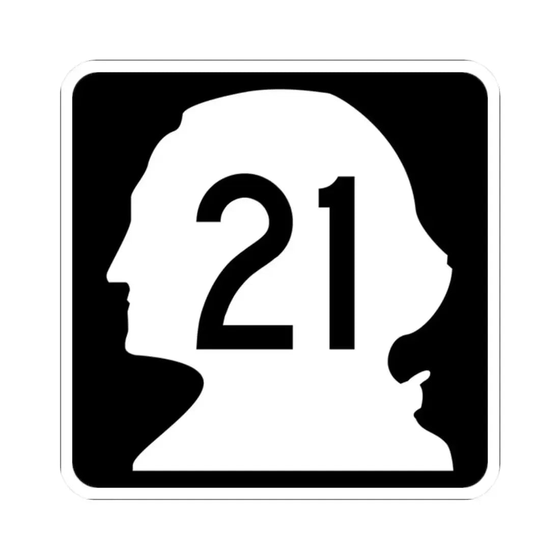 WA-21 (Washington) (Road Sign) STICKER Vinyl Kiss-Cut Decal 2 Inch White - The Sticker Space