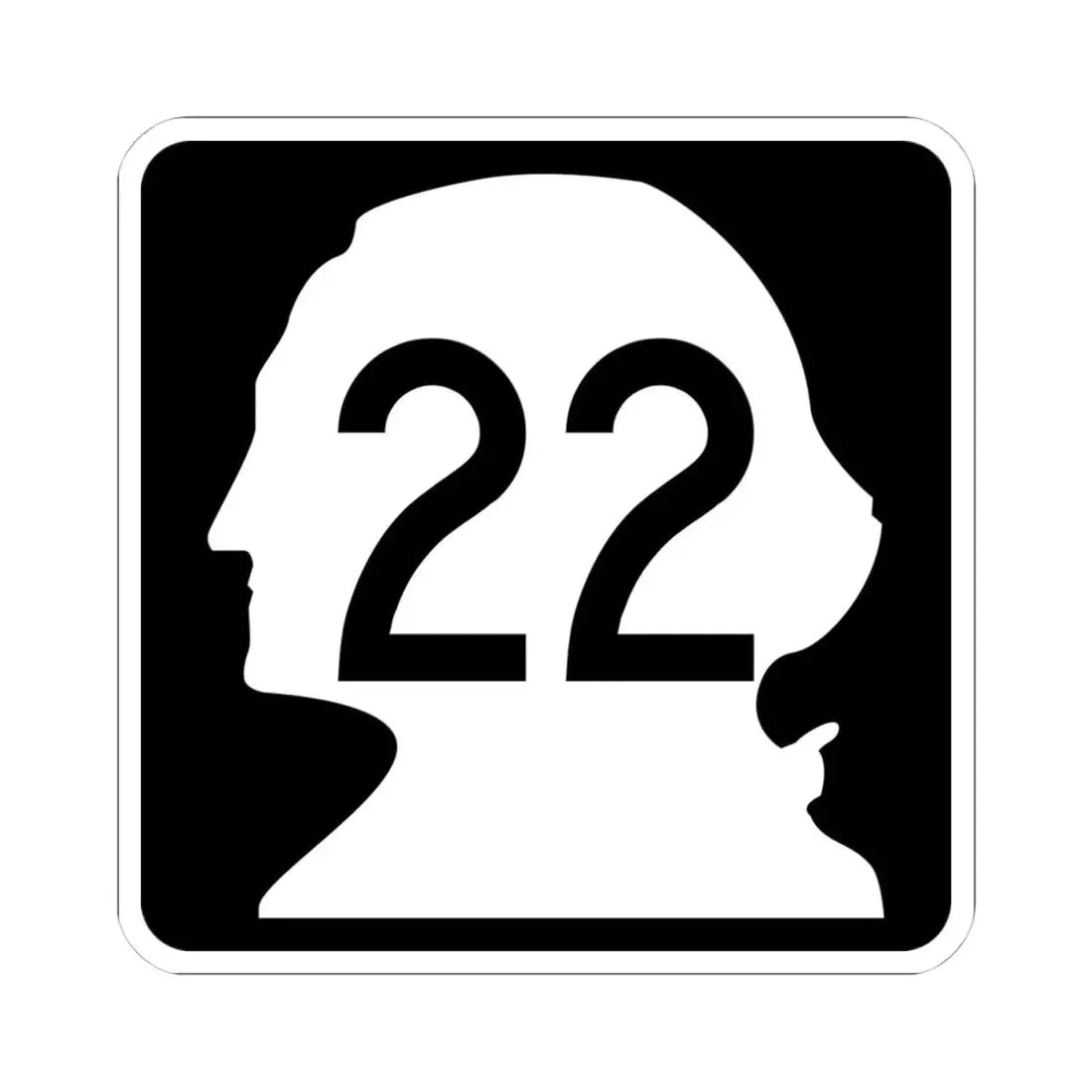 WA-22 (Washington) (Road Sign) STICKER Vinyl Kiss-Cut Decal 4 Inch White - The Sticker Space