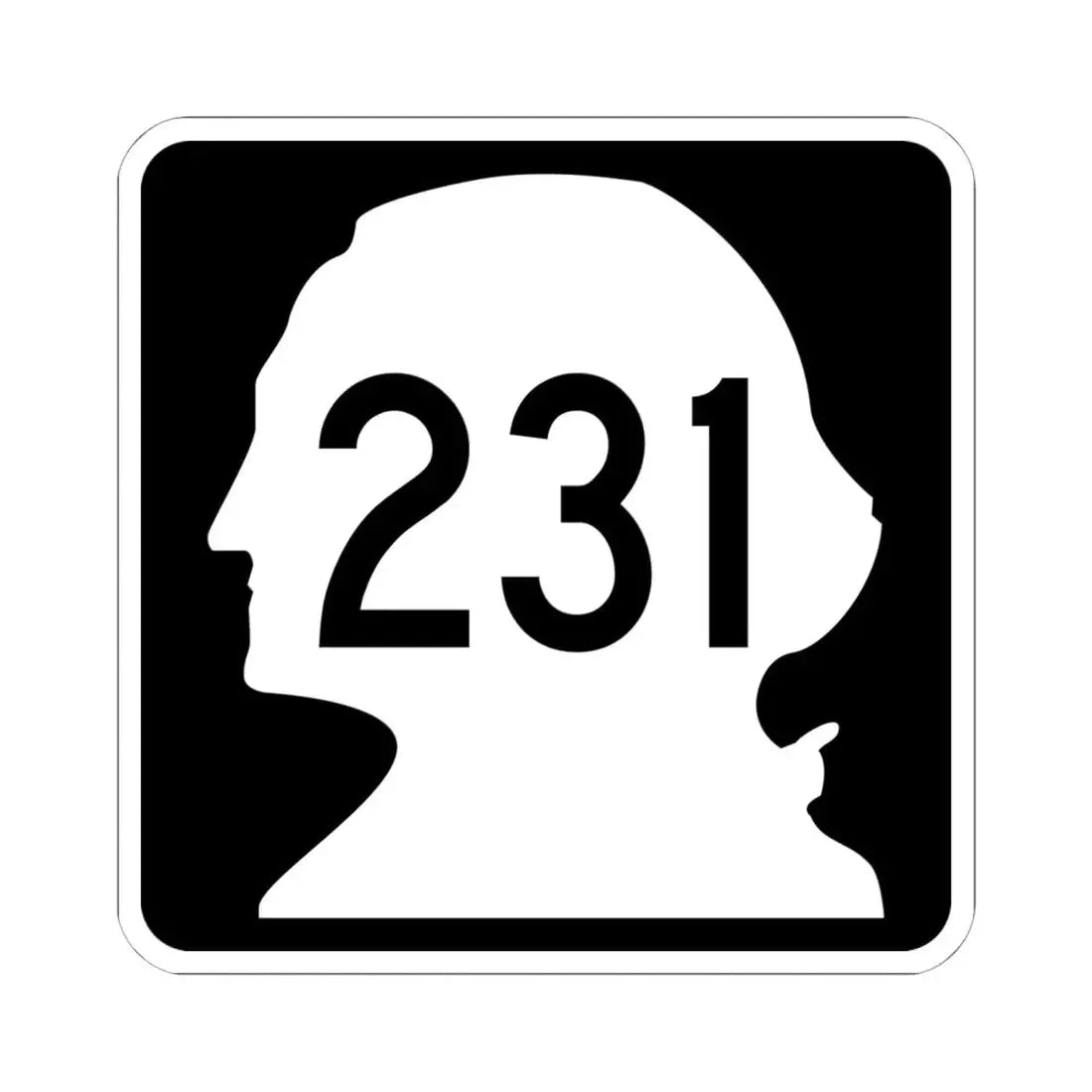 WA-231 (Washington) (Road Sign) STICKER Vinyl Kiss-Cut Decal 6 Inch White - The Sticker Space
