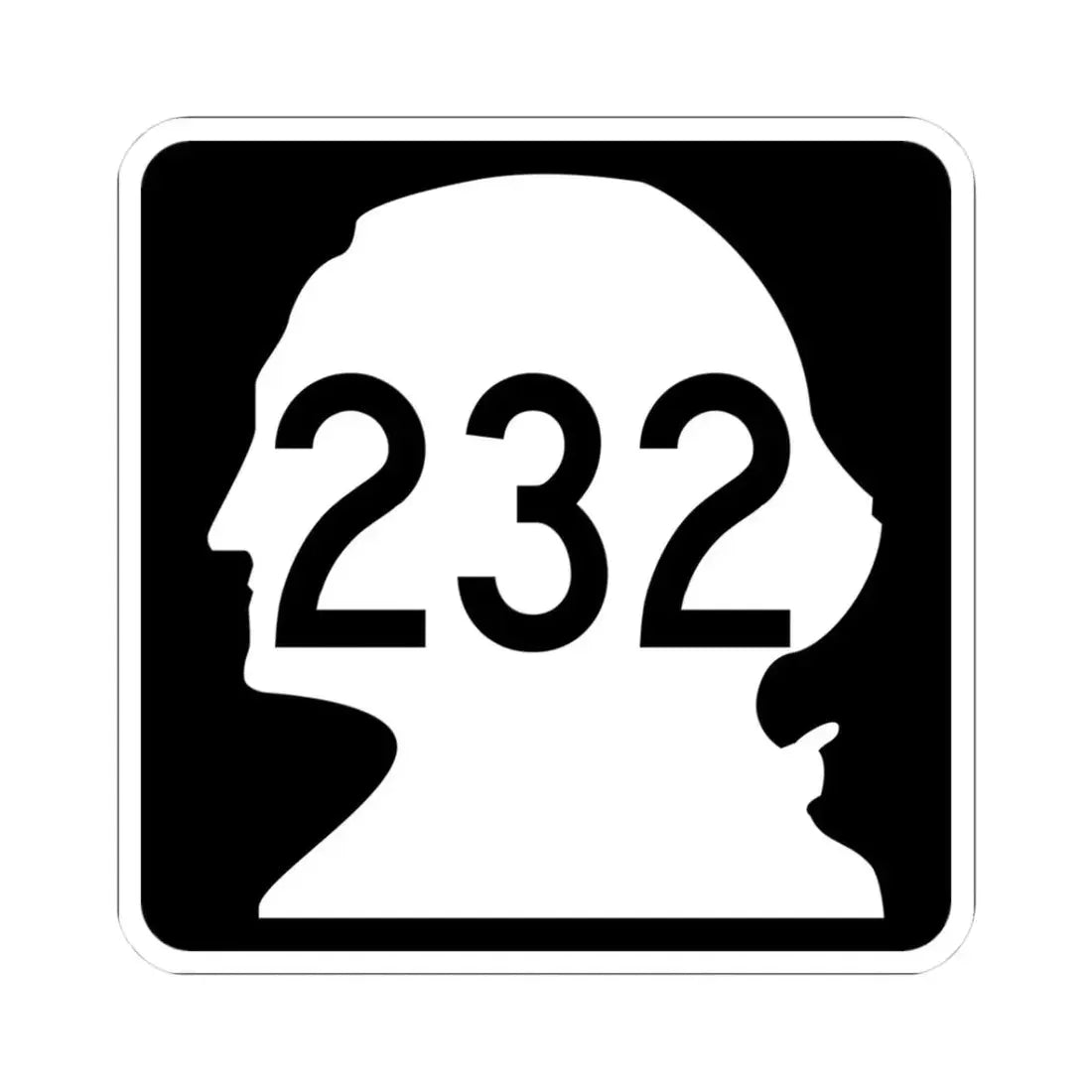WA-232 (Washington) (Road Sign) STICKER Vinyl Kiss-Cut Decal 3 Inch White - The Sticker Space