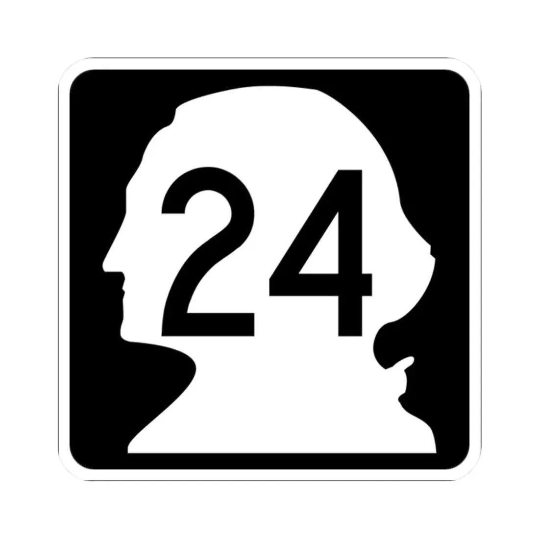 WA-24 (Washington) (Road Sign) STICKER Vinyl Kiss-Cut Decal 2 Inch White - The Sticker Space