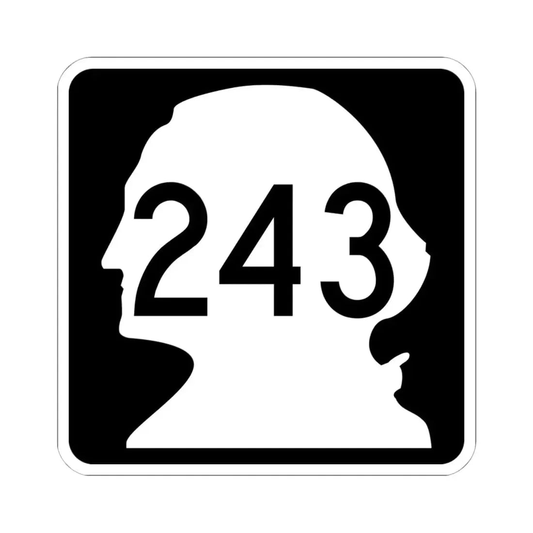 WA-243 (Washington) (Road Sign) STICKER Vinyl Kiss-Cut Decal 6 Inch White - The Sticker Space
