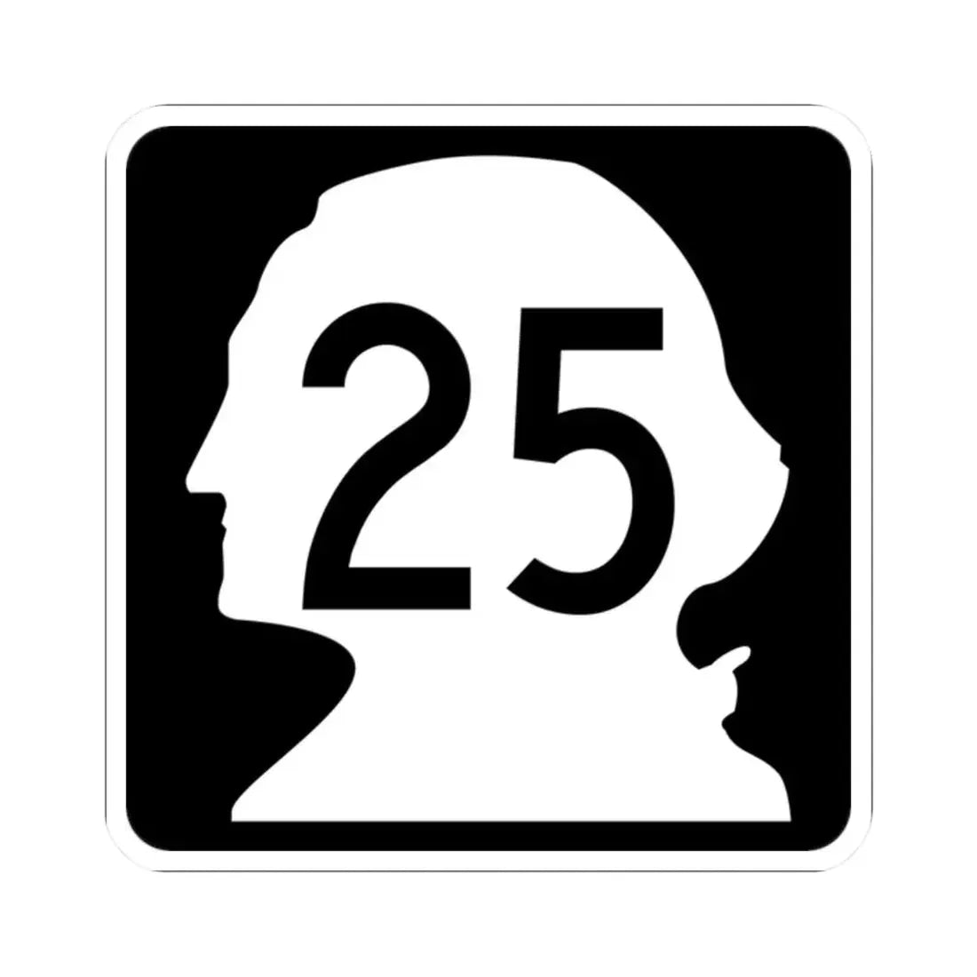 WA-25 (Washington) (Road Sign) STICKER Vinyl Kiss-Cut Decal 2 Inch White - The Sticker Space