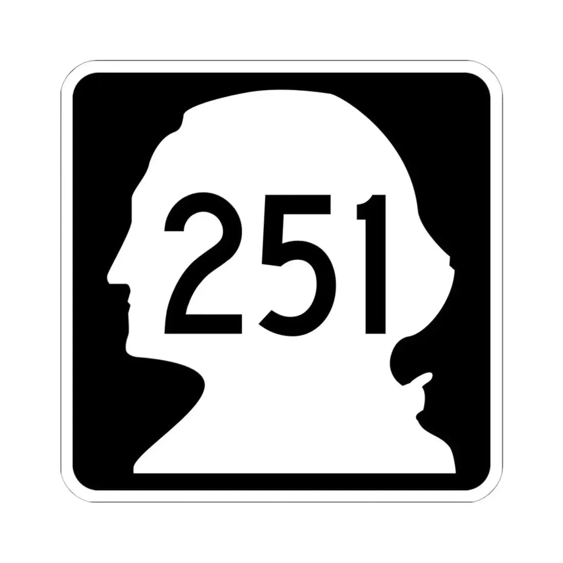 WA-251 (Washington) (Road Sign) STICKER Vinyl Kiss-Cut Decal 6 Inch White - The Sticker Space