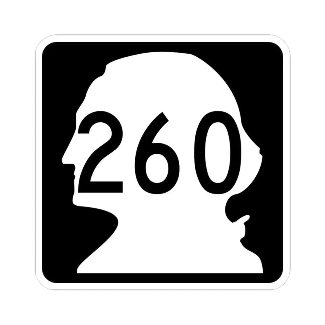 WA-260 (Washington) (Road Sign) STICKER Vinyl Kiss-Cut Decal 3 Inch White - The Sticker Space