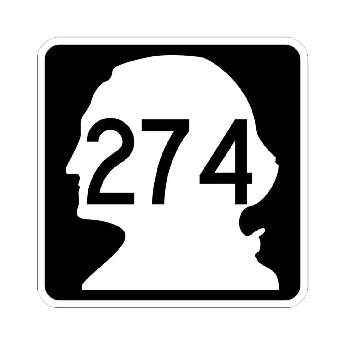 WA-274 (Washington) (Road Sign) STICKER Vinyl Kiss-Cut Decal 4 Inch White - The Sticker Space