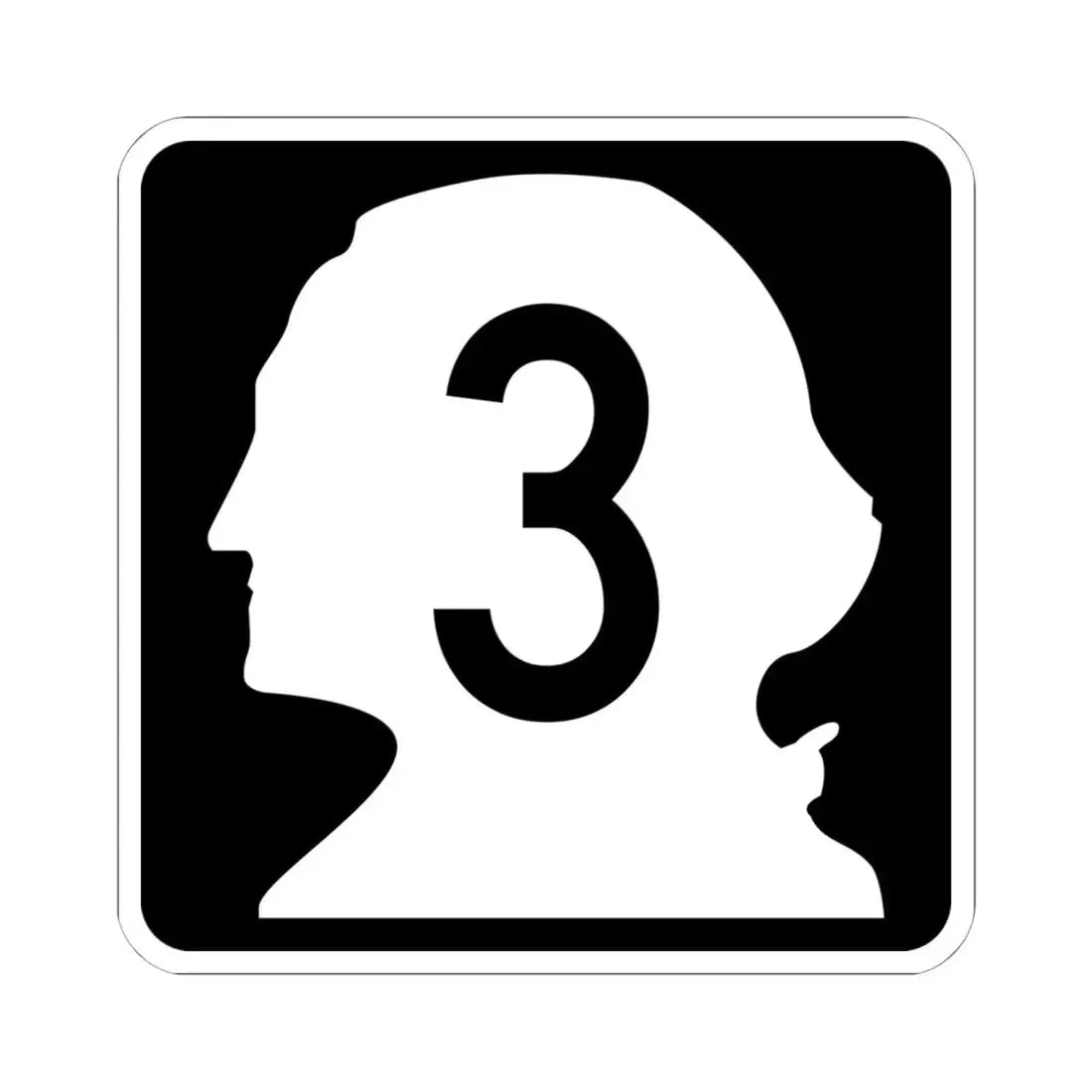 WA-3 (Washington) (Road Sign) STICKER Vinyl Kiss-Cut Decal 6 Inch White - The Sticker Space