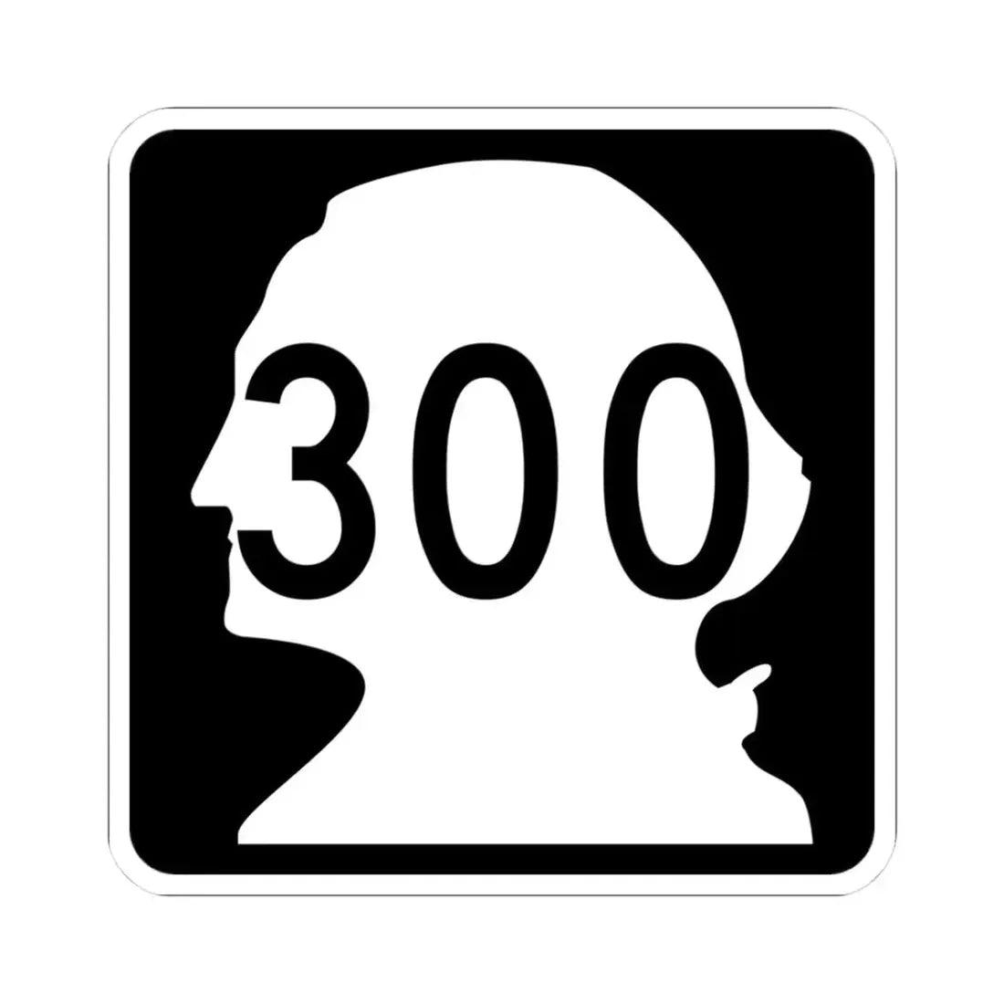 WA-300 (Washington) (Road Sign) STICKER Vinyl Kiss-Cut Decal 3 Inch White - The Sticker Space
