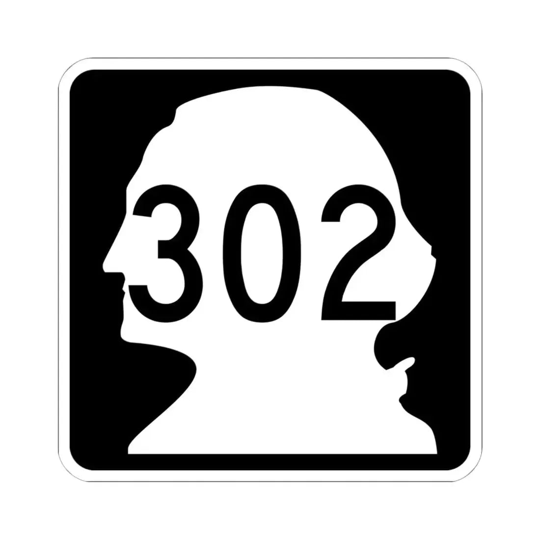 WA-302 (Washington) (Road Sign) STICKER Vinyl Kiss-Cut Decal 6 Inch White - The Sticker Space