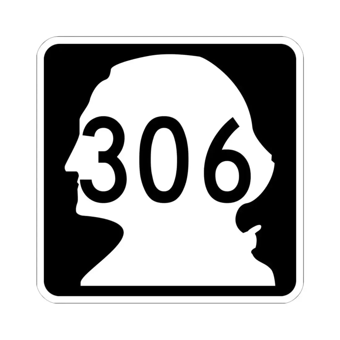 WA-306 (Washington) (Road Sign) STICKER Vinyl Kiss-Cut Decal 6 Inch White - The Sticker Space