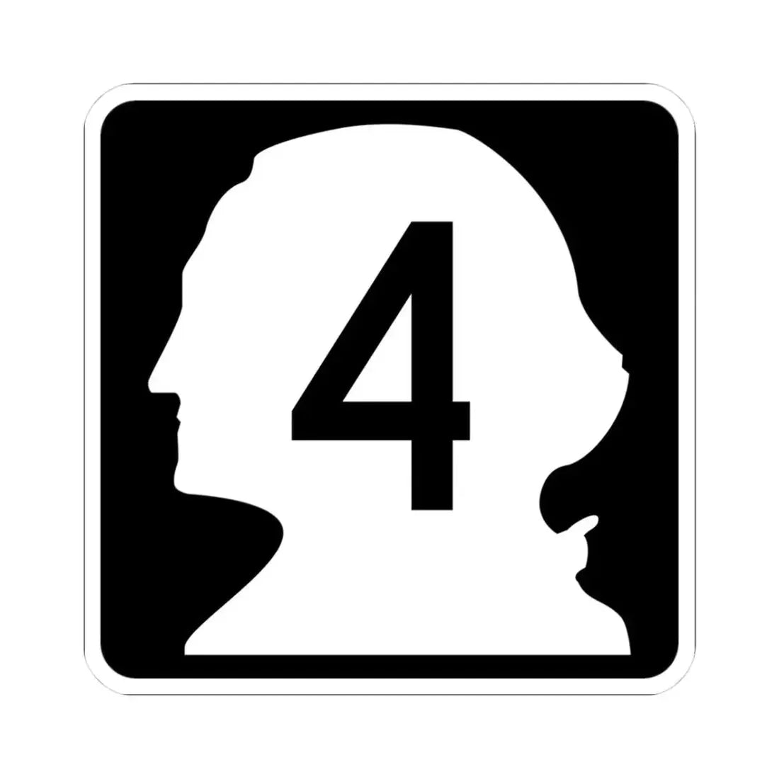 WA-4 (Washington) (Road Sign) STICKER Vinyl Kiss-Cut Decal 3 Inch White - The Sticker Space