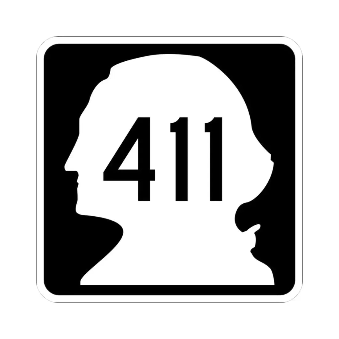 WA-411 (Washington) (Road Sign) STICKER Vinyl Kiss-Cut Decal 3 Inch White - The Sticker Space