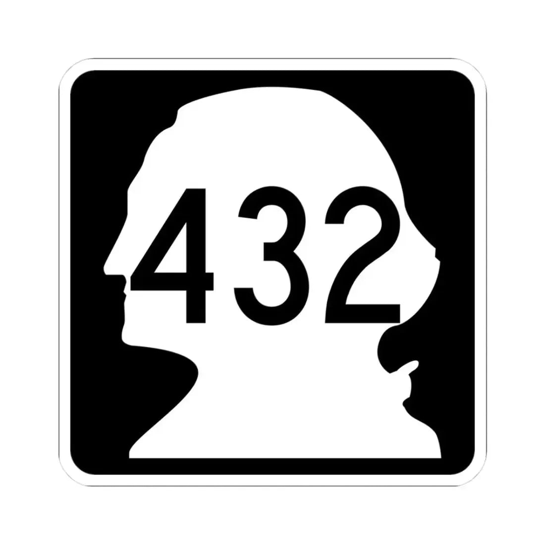 WA-432 (Washington) (Road Sign) STICKER Vinyl Kiss-Cut Decal 3 Inch White - The Sticker Space