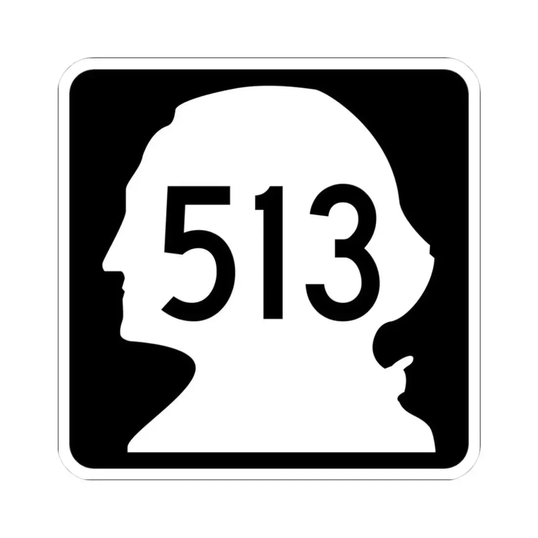 WA-513 (Washington) (Road Sign) STICKER Vinyl Kiss-Cut Decal 3 Inch White - The Sticker Space