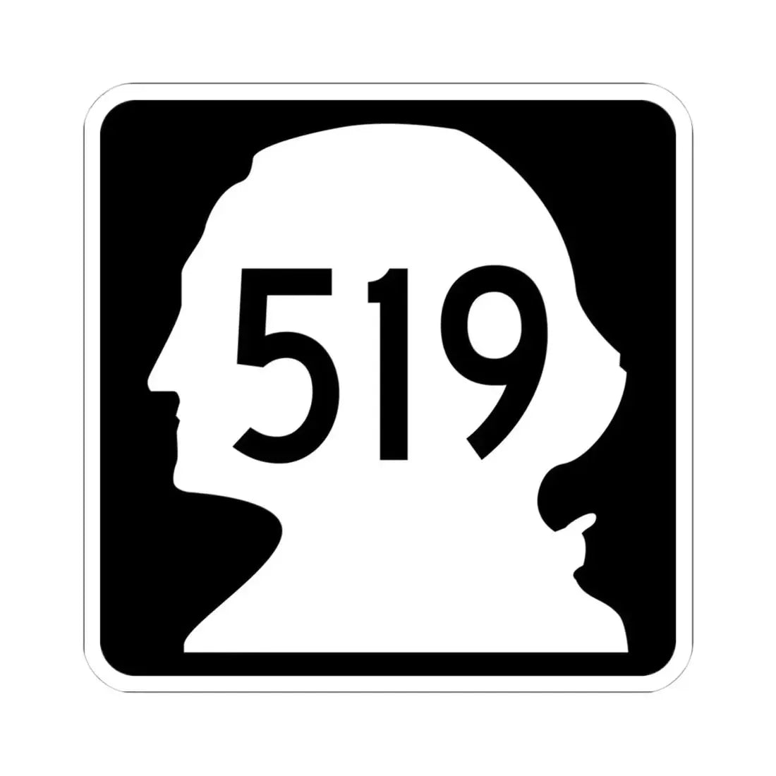 WA-519 (Washington) (Road Sign) STICKER Vinyl Kiss-Cut Decal 4 Inch White - The Sticker Space