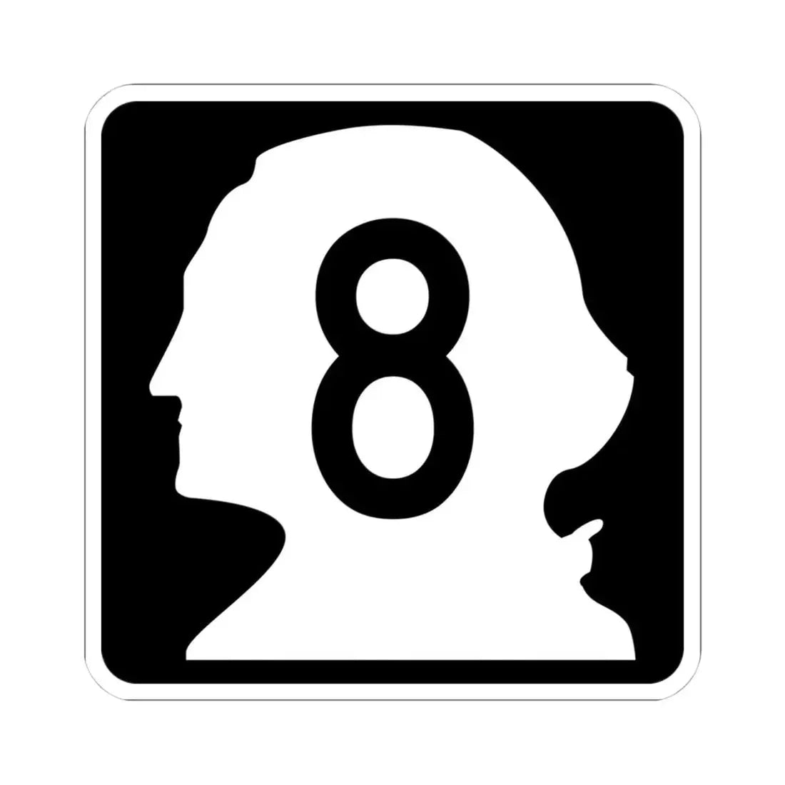 WA-8 (Washington) (Road Sign) STICKER Vinyl Kiss-Cut Decal 4 Inch White - The Sticker Space