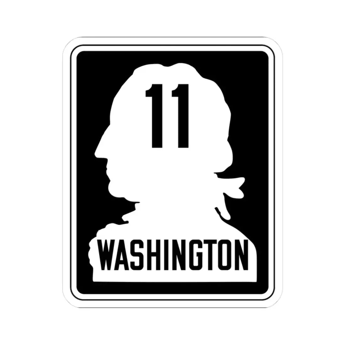 WA-PSH11 (Washington) (Road Sign) STICKER Vinyl Kiss-Cut Decal 3 Inch White - The Sticker Space