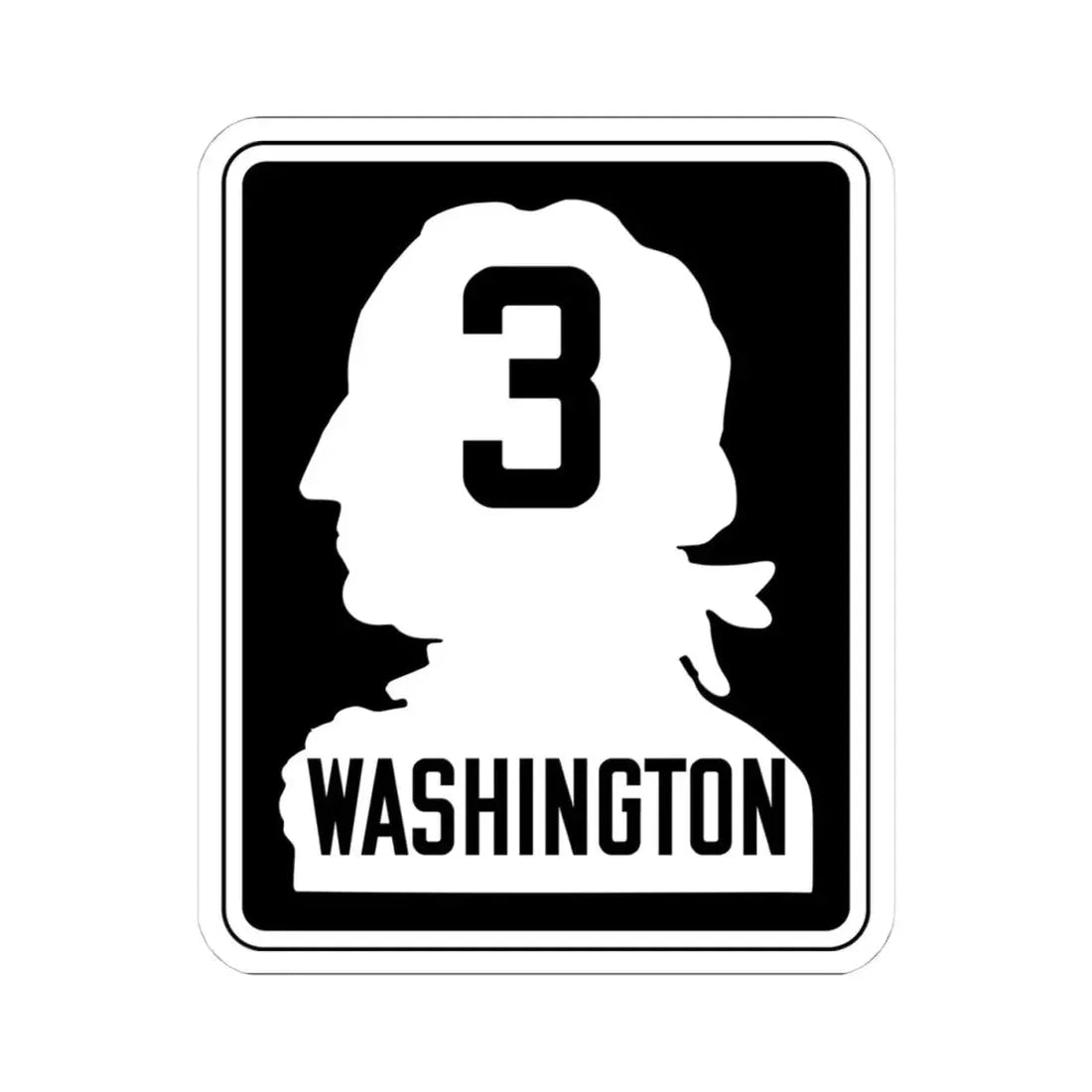 WA-PSH3 (Washington) (Road Sign) STICKER Vinyl Kiss-Cut Decal 4 Inch White - The Sticker Space