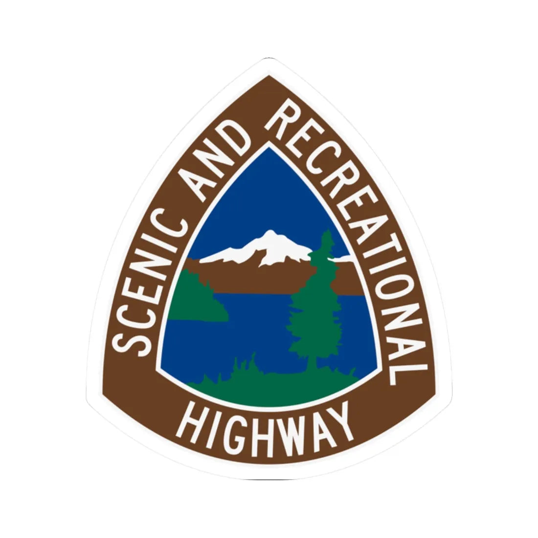 WA Scenic and Recreational Highway (Washington) (Road Sign) STICKER Vinyl Kiss-Cut Decal 2 Inch White - The Sticker Space