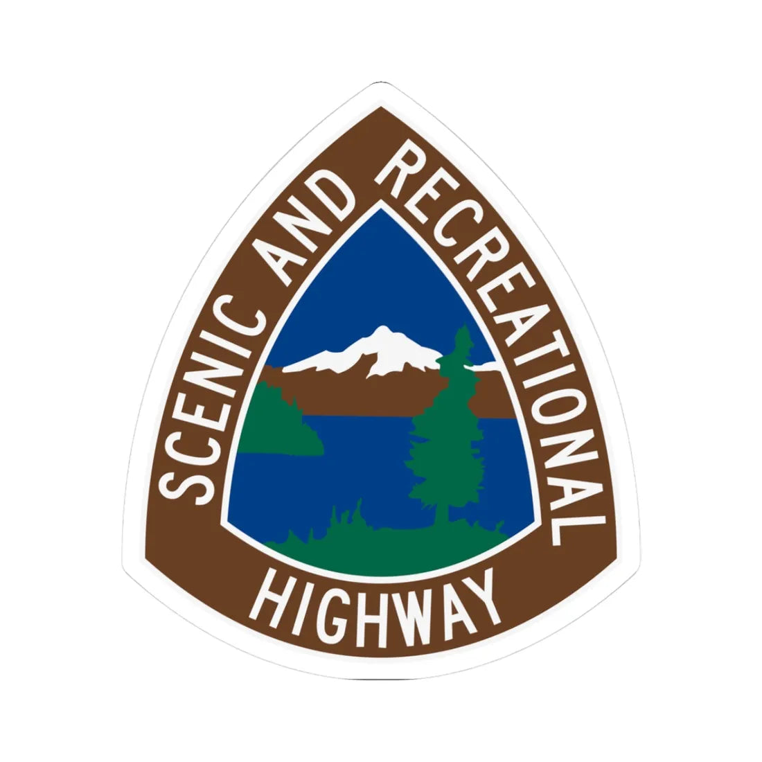 WA Scenic and Recreational Highway (Washington) (Road Sign) STICKER Vinyl Kiss-Cut Decal 3 Inch White - The Sticker Space