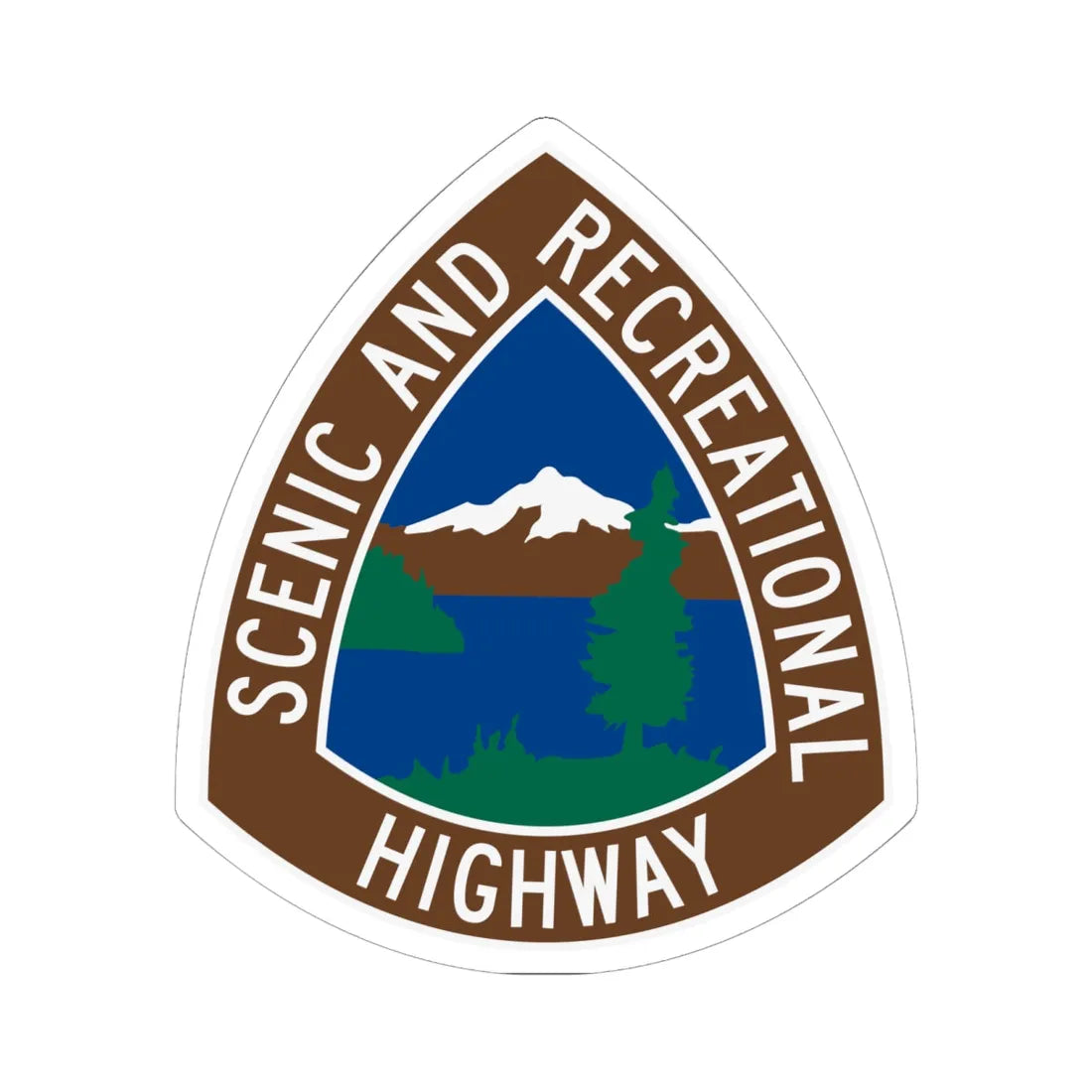 WA Scenic and Recreational Highway (Washington) (Road Sign) STICKER Vinyl Kiss-Cut Decal 6 Inch White - The Sticker Space