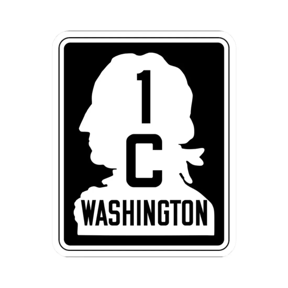 WA-SSH1-C (Washington) (Road Sign) STICKER Vinyl Kiss-Cut Decal 2 Inch White - The Sticker Space
