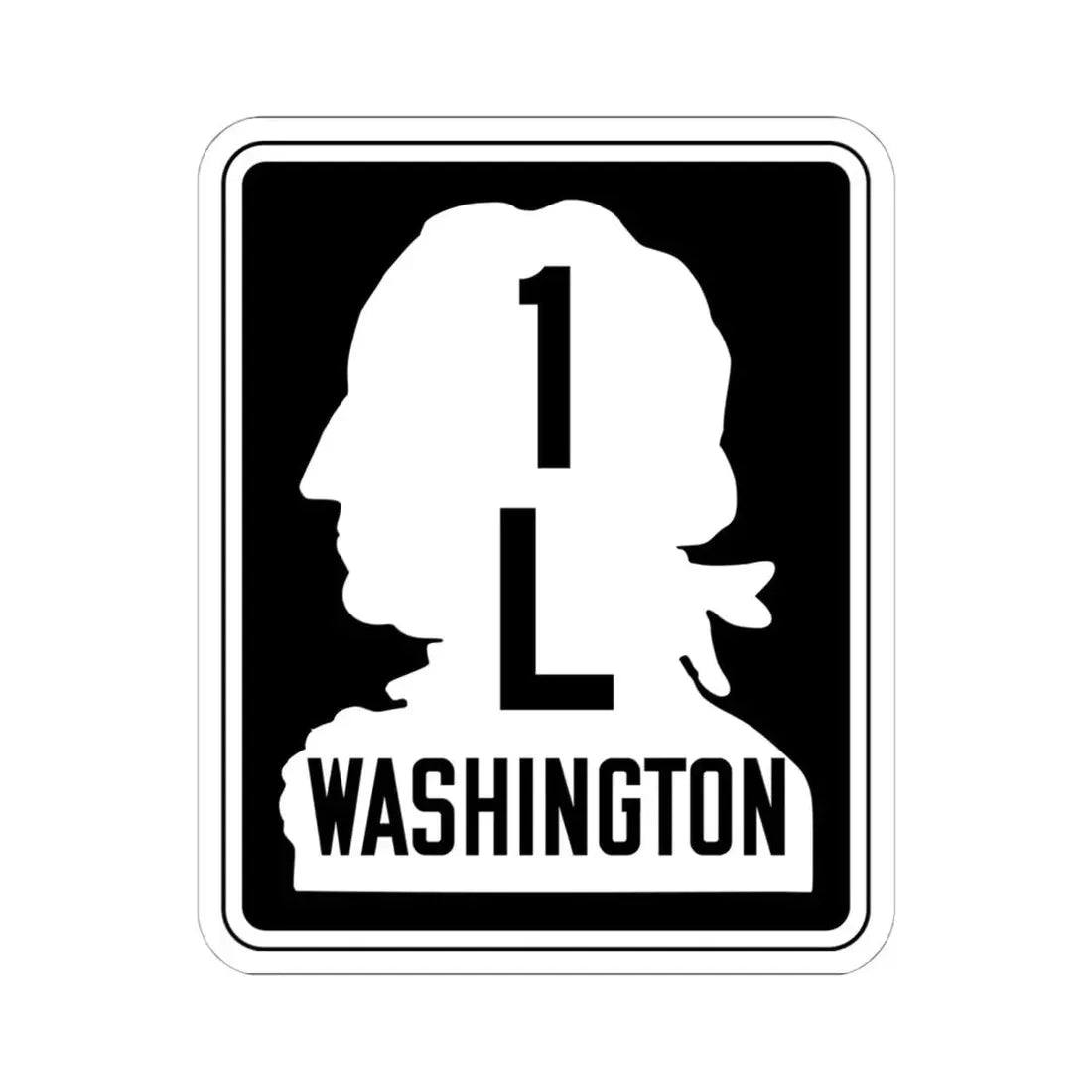 WA-SSH1-L (Washington) (Road Sign) STICKER Vinyl Kiss-Cut Decal 6 Inch White - The Sticker Space