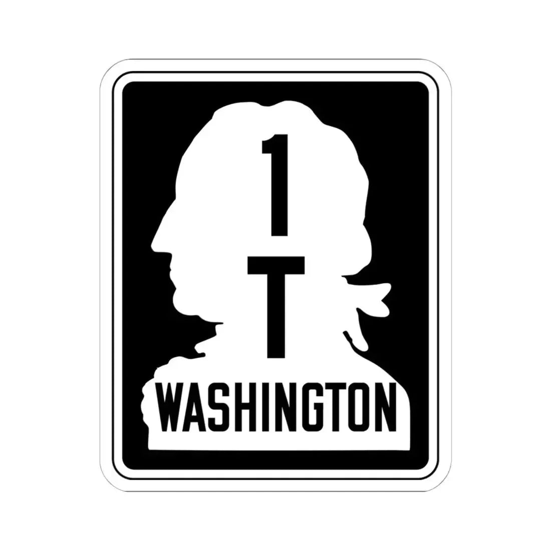 WA-SSH1-T (Washington) (Road Sign) STICKER Vinyl Kiss-Cut Decal 6 Inch White - The Sticker Space