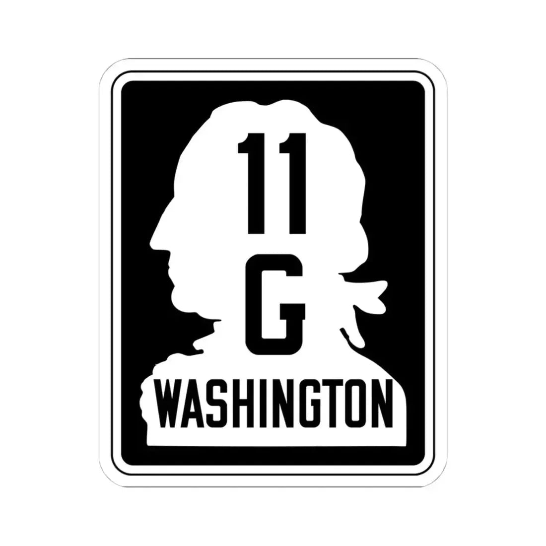 WA-SSH11-G (Washington) (Road Sign) STICKER Vinyl Kiss-Cut Decal 4 Inch White - The Sticker Space