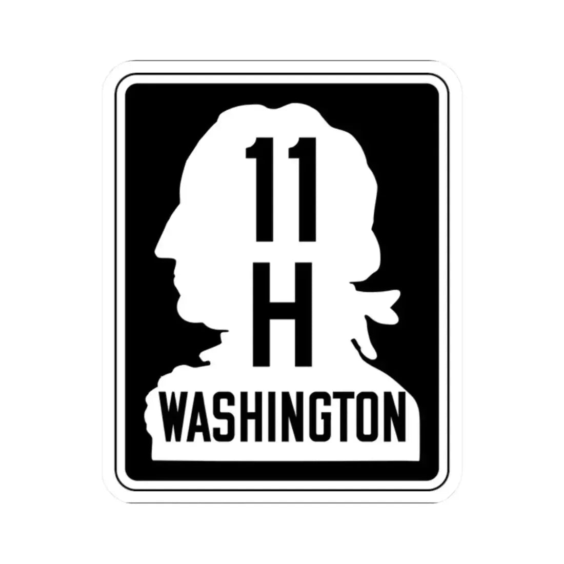 WA-SSH11-H (Washington) (Road Sign) STICKER Vinyl Kiss-Cut Decal 2 Inch White - The Sticker Space