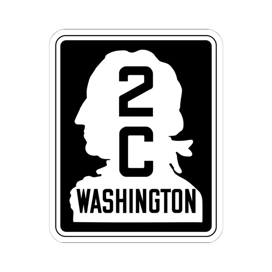 WA-SSH2-C (Washington) (Road Sign) STICKER Vinyl Kiss-Cut Decal 6 Inch White - The Sticker Space