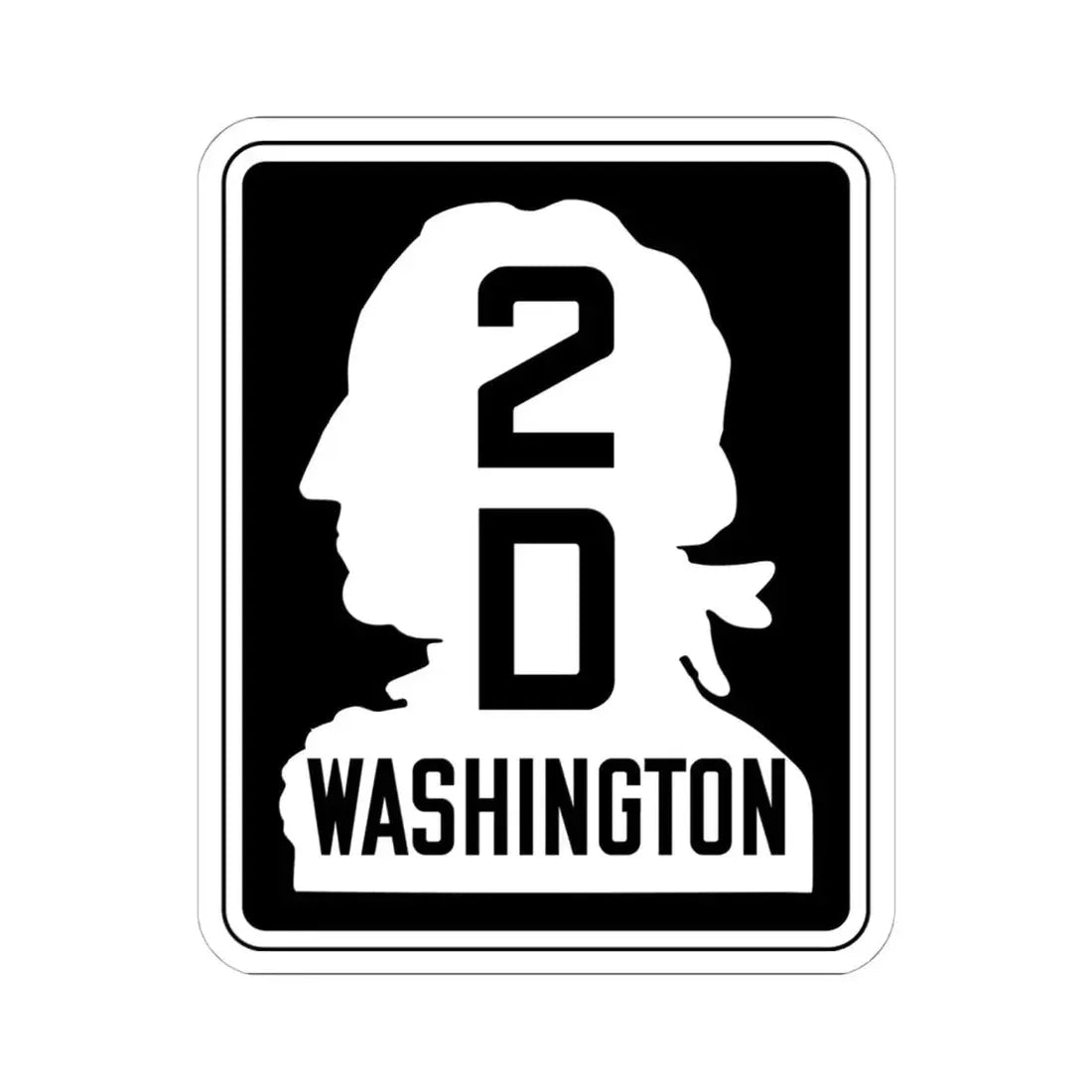 WA-SSH2-D (Washington) (Road Sign) STICKER Vinyl Kiss-Cut Decal 6 Inch White - The Sticker Space