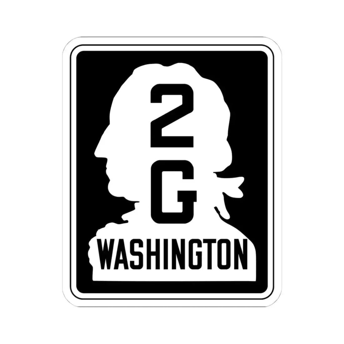 WA-SSH2-G (Washington) (Road Sign) STICKER Vinyl Kiss-Cut Decal 4 Inch White - The Sticker Space
